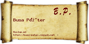Busa Péter névjegykártya