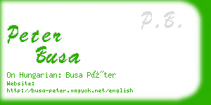 peter busa business card